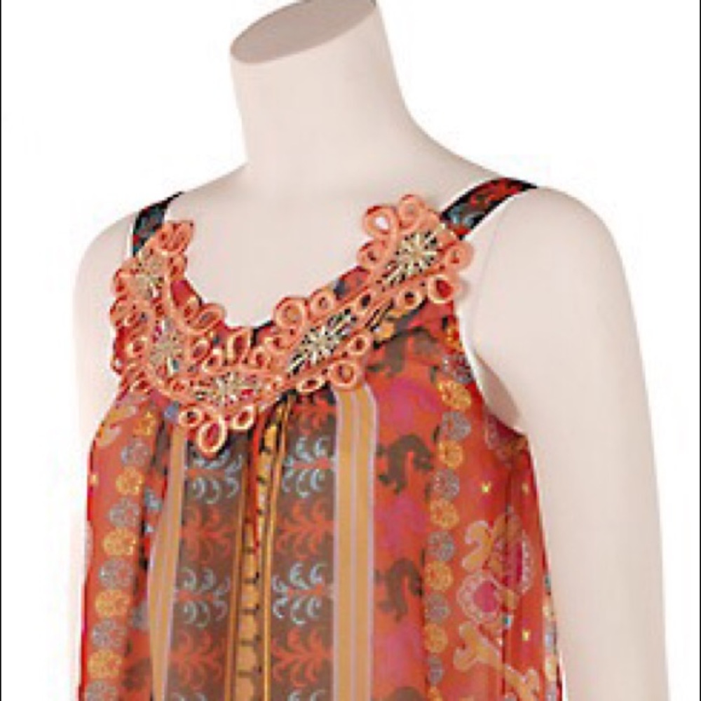Tricia Fix NWT Embroidered Mini-Dress/Tunic Top